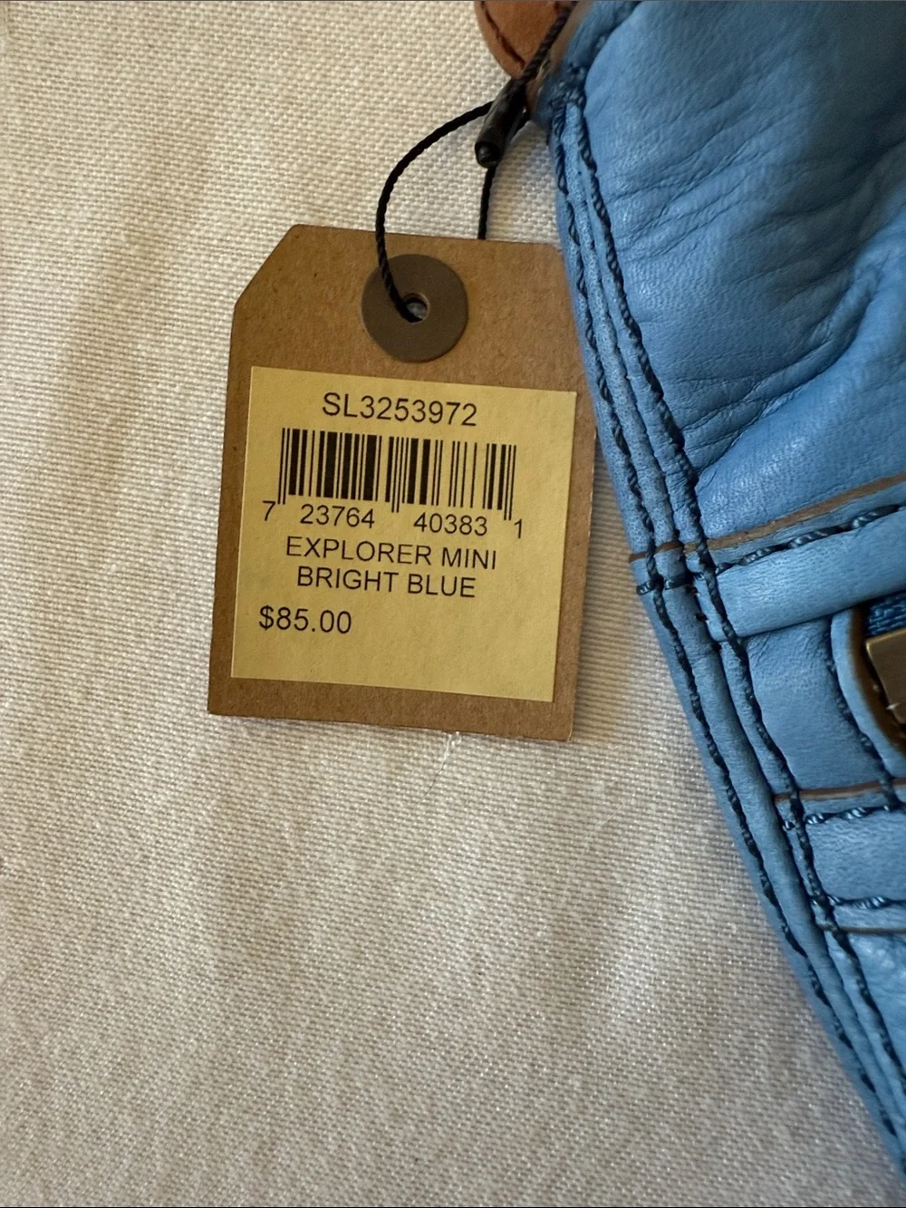 Fossil Leather Explorer Mini Crossbody Bag Medium Blue